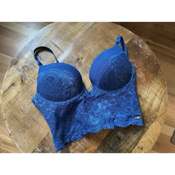 Frederick's of Hollywood Other - Fredricks of Hollywood FAME Long Line Corset Bustier Bra Sz:‎ 34C Royal Blue EUC